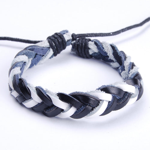 2013-2014 Fashion Popular black and white Hemp Flowers Weave Leather Bracelets,Neutral Bracelet Jewelry,sold 10pcs per pkg