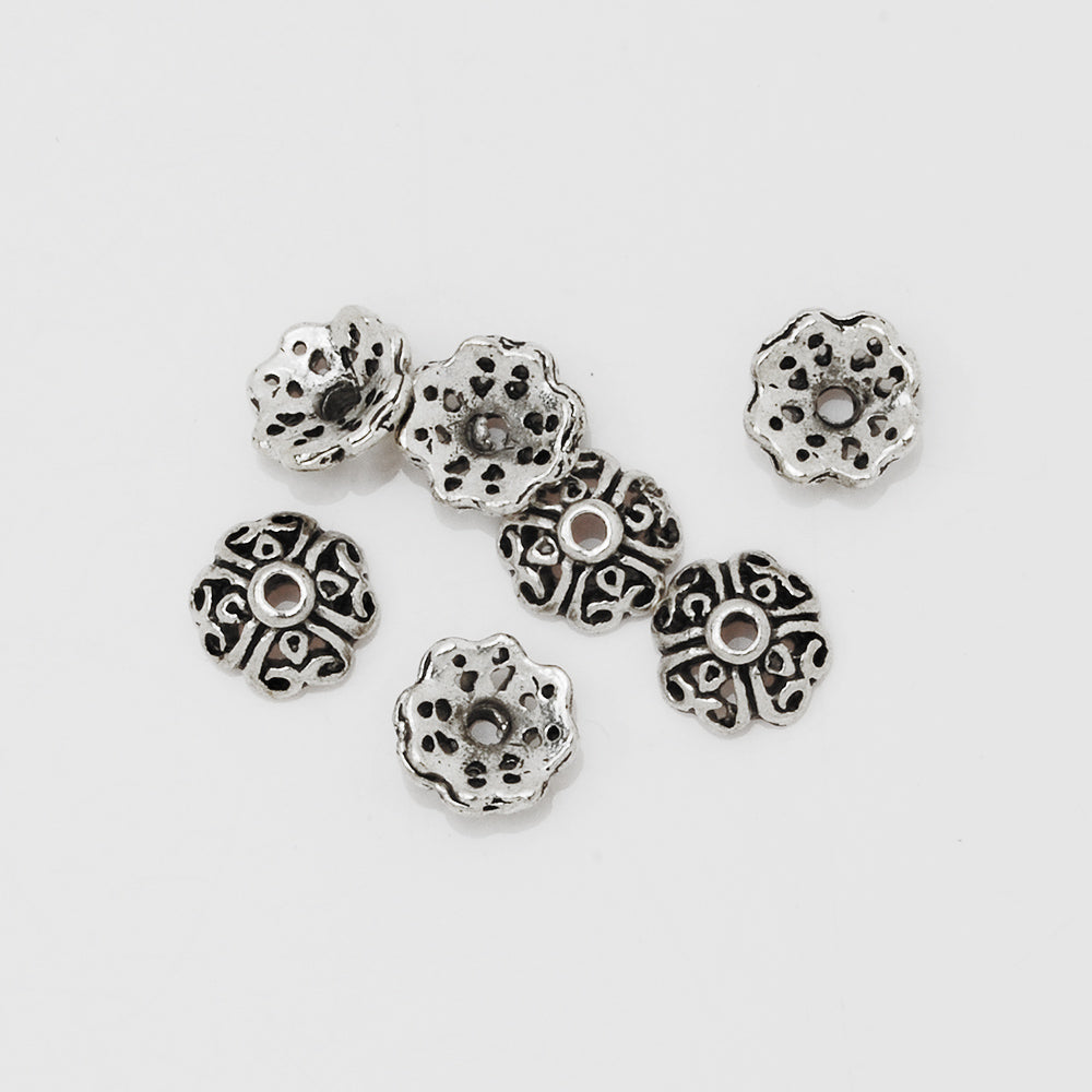 8mm Buddhism Bead Caps,Antique Silver Filigree Bead Caps,Jewelry Findings,sold 100pcs/lot