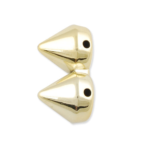 10 packages 22.84*11.42*12.15MM Gold UV Coated Double Spikes,Sold 10PCS Per Package