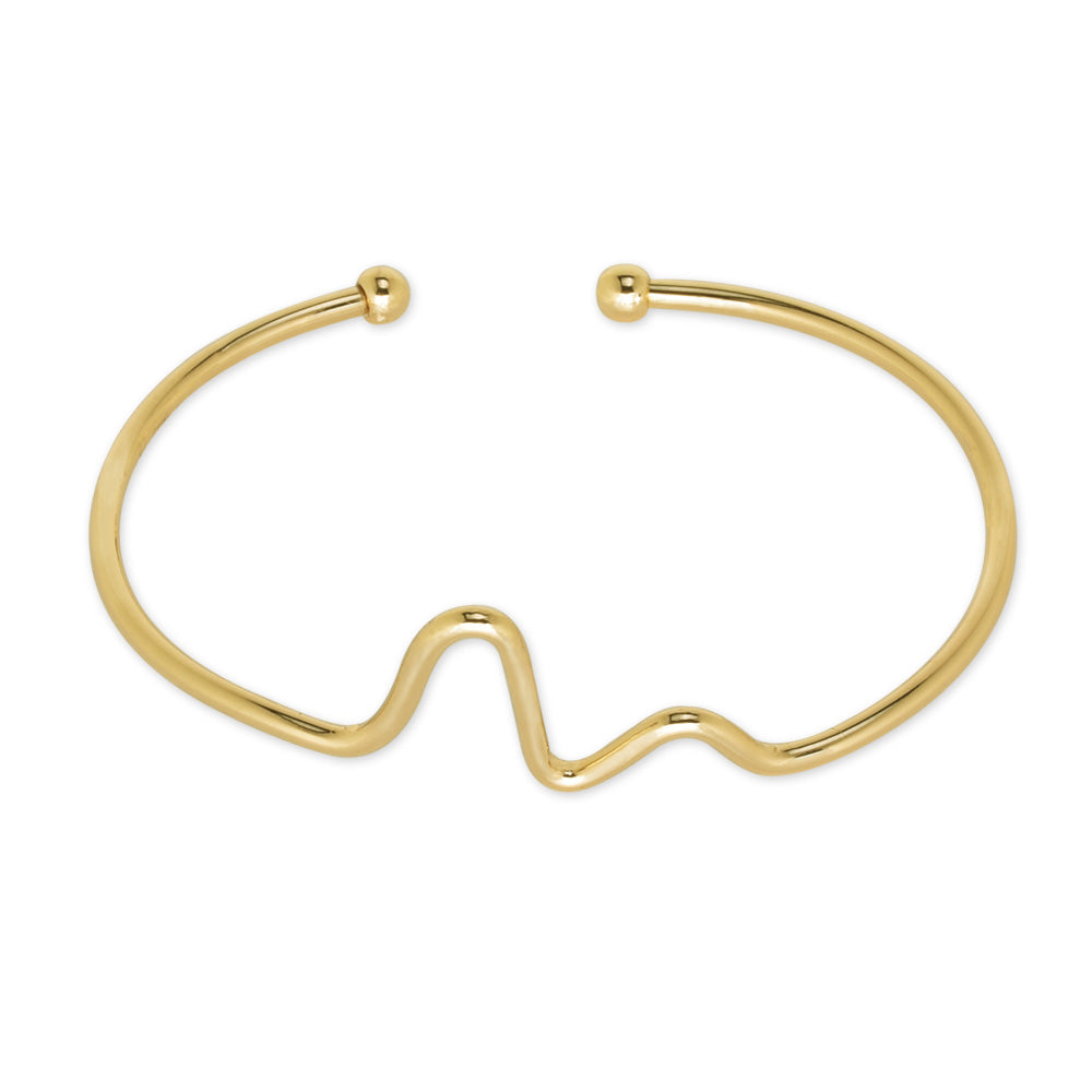 60mm Brass Adjustable Open Cuff Heart beat bracelet heart rhythm bacelet nurse bracelet personalized bracelets plated gold 1pcs
