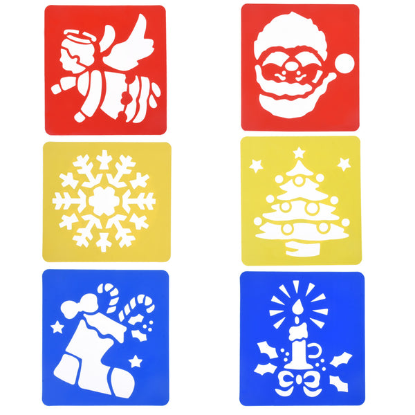 tibetara About 14*15cm Christmas planner stencil pvc journal stencil bullet journal schablone children's Drawing 6 each/lot