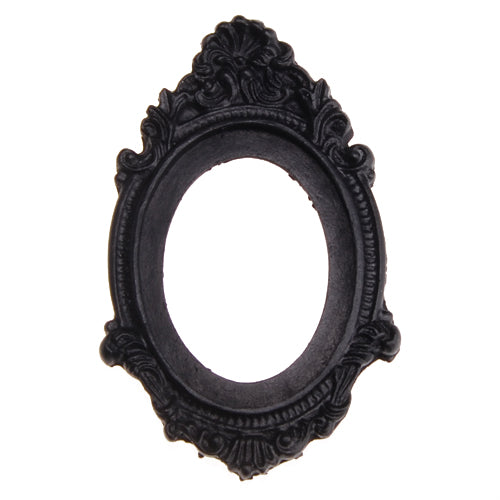 30*40MM Oval Resin cameo setting,Black;for 30*40mm Cabochon/Picture/Cameo;sold 20pcs per pkg