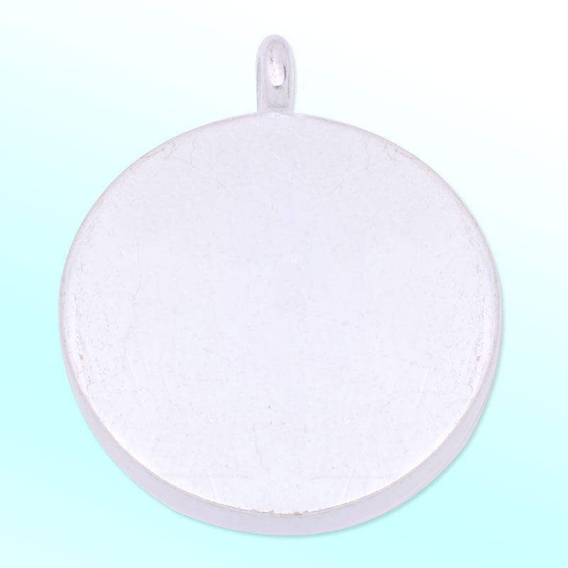 20 Silver Round Zinc Alloy Cameo Cabochon Setting,Pendant trays,fit 20mm cabochon