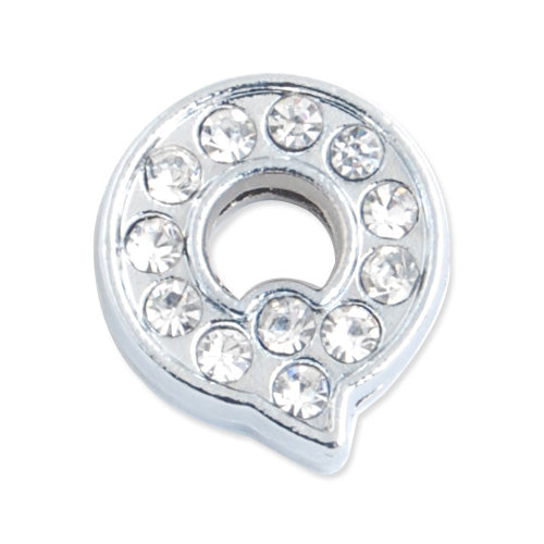 14*12.5*5 MM Clear Crystal Rhinestone Letter "Q" Slider Charm Beads,Hole Sizes:8*2 MM,Silver Plated,lead Free and Nickel Free,Sold 50 PCS Per Package