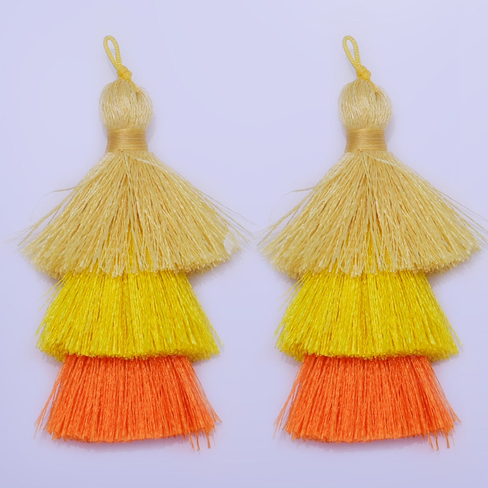 Polyester Stack Tassels Ombre Tassels Layer Tassels Triple Fringe Jewelry Charms earrings 2pc 10199752