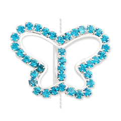 26*20MM Brass Base,Acid blue Rhinestone,butterfly Charm,Design Fits Wrist Shape
