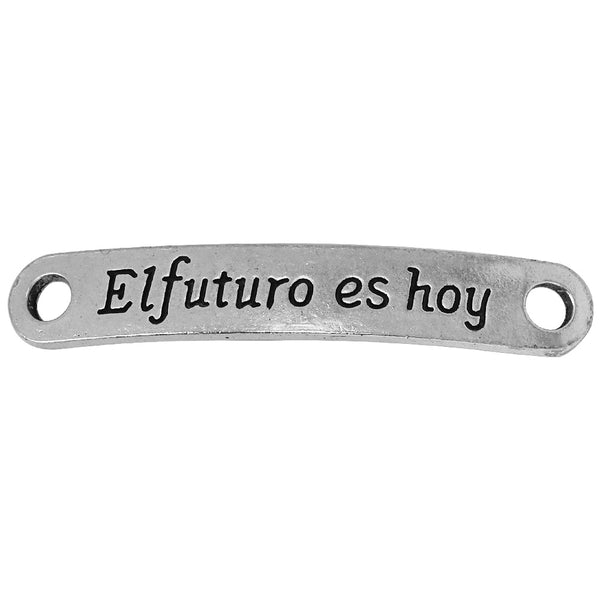 20 Curved Sideways spanish connector bracelet connector bracelet tag,te quiero abvela bracelet connector link 44x7mm
