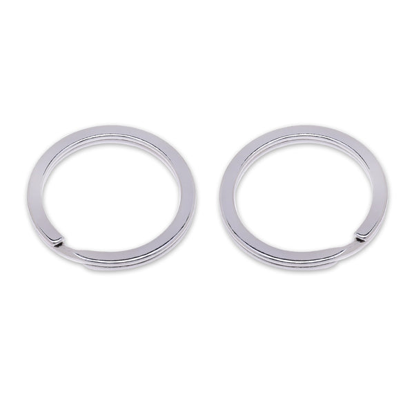 25mm Iron Flat Keychain Ring Clasps Round Keychain Ring Connector Split Ring DIY Key Chain white K 50 pcs 10183103