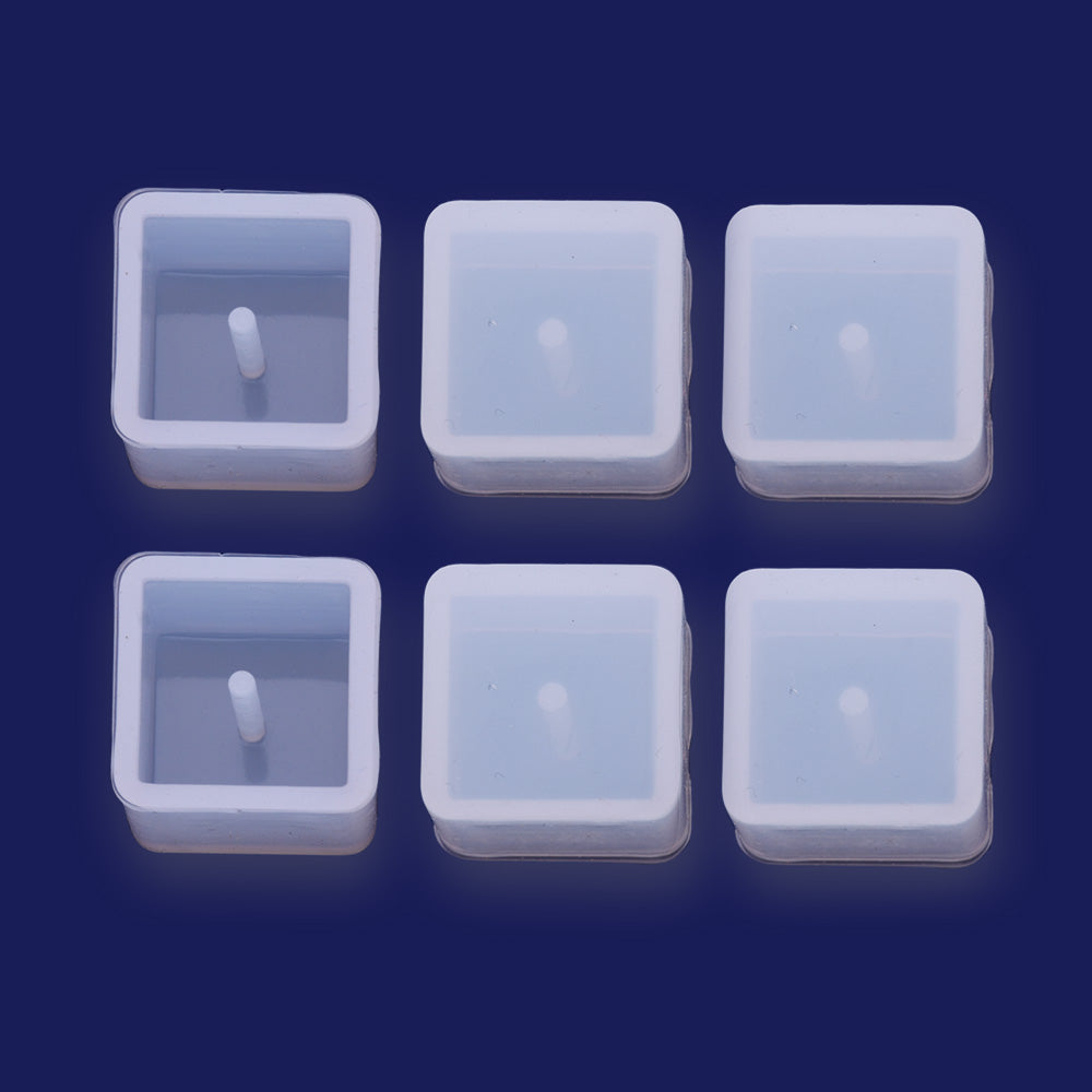 1 pcs Square pendant  9mm Jewellery Making  Cabochons for earrings pendant Resin Silicone Mould cube beads with holes