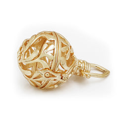 18mm Necklace Pendant Hollow Box,1pieces I8K Gold Pregnancy Peace Ball cage for 16mm beads