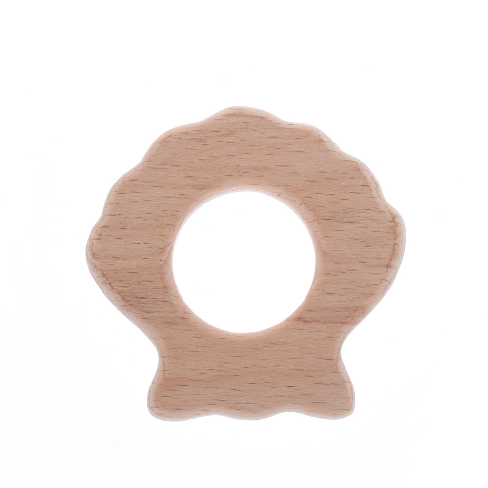 57*56mm Baby Teething Toy Wooden Teether First baby toys Handmade Baby toy Jewelry Wooden shell shape 2pcs 10187966