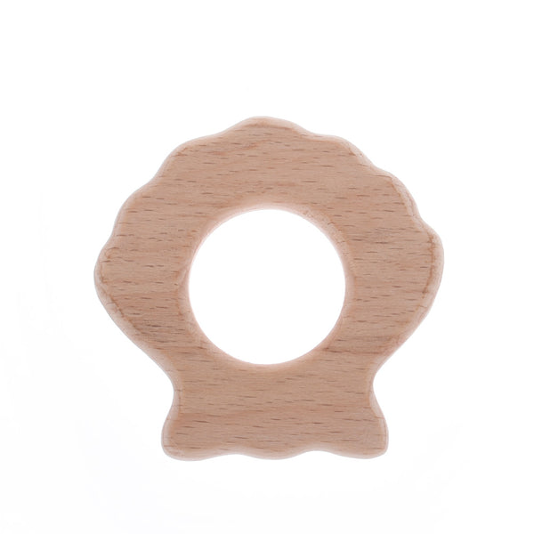 57*56mm Baby Teething Toy Wooden Teether First baby toys Handmade Baby toy Jewelry Wooden shell shape 2pcs 10187966