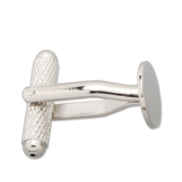 10MM Imitation Rhodium  Plated Flat Cufflink Blanks with a 10mm Glue Pad