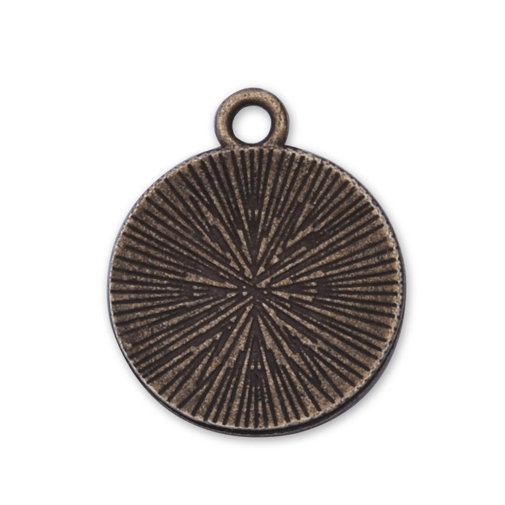 20 Antique  Bronze 16mm Round Sun Charm  Pendants Small Pendant Of The Sun Jewelry Making Findings Simple Gift