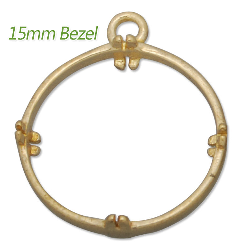 15MM Round Brass Gemstone Bezel,Raw Brass,charms links,sold 20pcs per lot