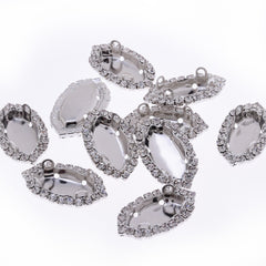 Single Row Rhinestones Claw metal claw hand sewing clothes D Claw wholesale fit 9*18mm Marquise Shape white K 20pcs 10180703