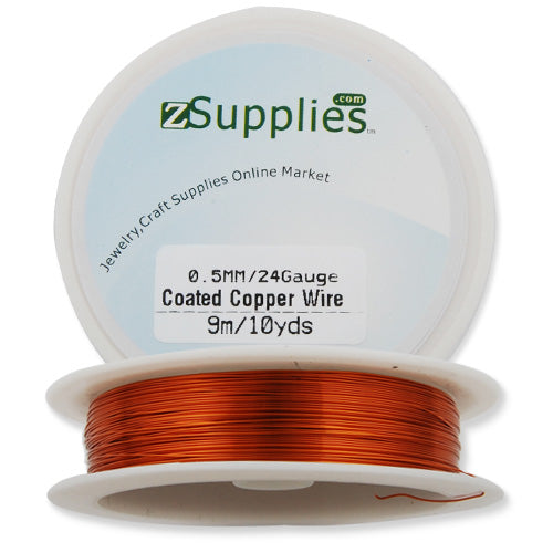 0.5MM Thick Light Coffee Coated Soft Copper Wire,about 9M/10yds per Roll,24Gauge,Sold 10 Rolls Per Lot