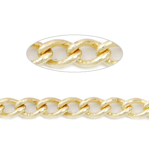 4.8MM*3.2MM Brass 14K Gold Plated Twist Oval Chain,Handmade,Sold 25 Meters Per Roll