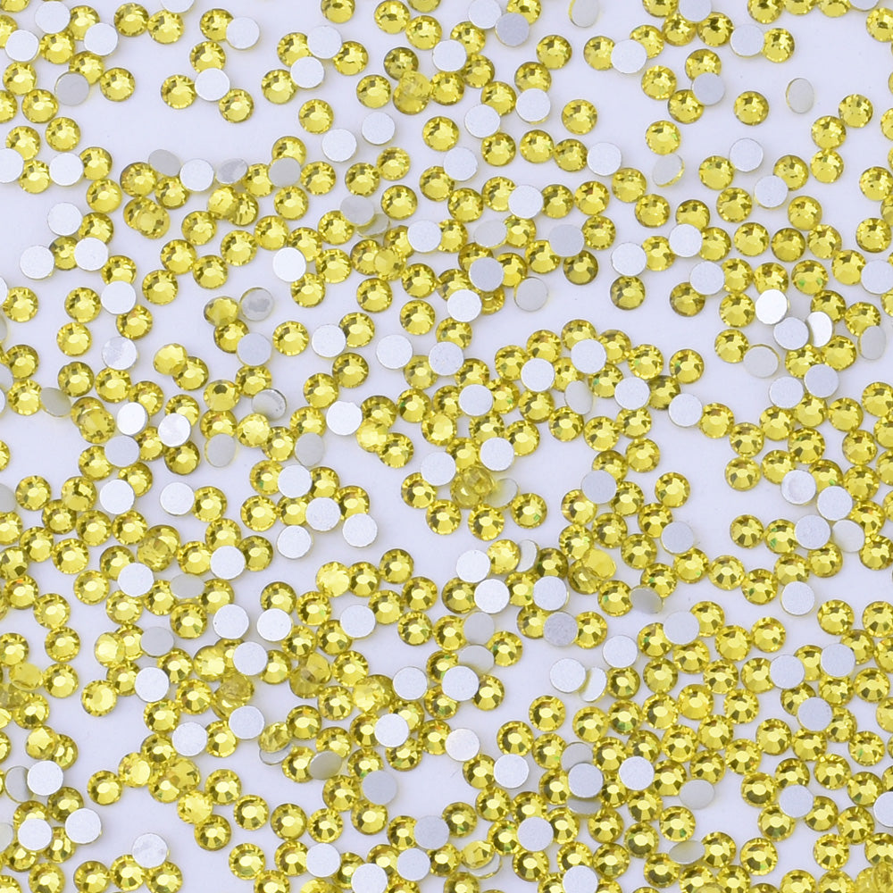 SS4 1440PCS Yellow Non Hot Fix Crystal, Flat Back 3D Rhinestones DIY Phone case Nail art design deco supplies