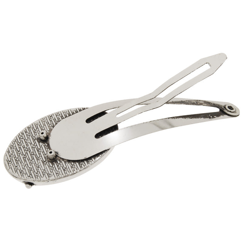 Blank Metal Bobby Pin Base,Hair Clips with 18*25mm Oval Bezel Setting,Antique Silver,20 Pieces/lot