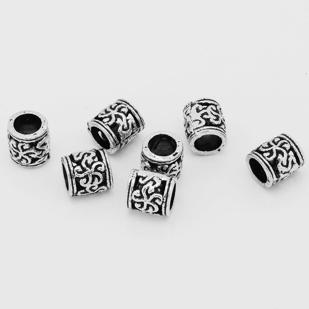 Tibetan Silver Spacer Beads,Large Hole Spacer beads,Thickness 9.5mm,sold 50pcs/lot