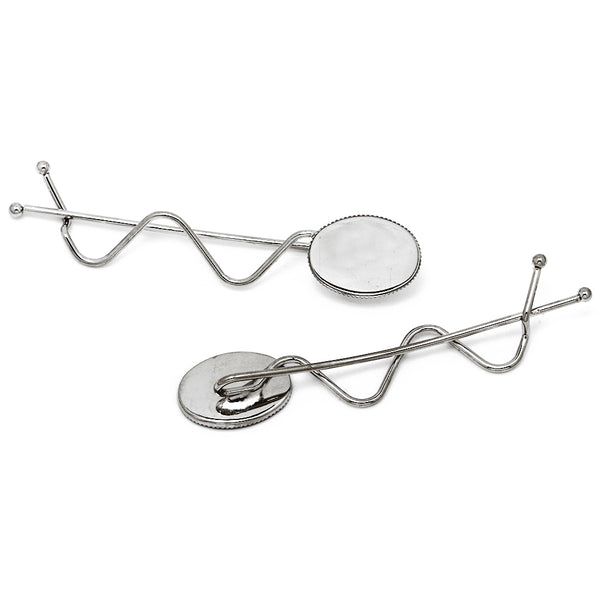 Imitation Rhodium bobby hair pin with 13*18mm blank bezel,Minimalist Simple Hair slide,Metal hair barrette,20pcs/lot