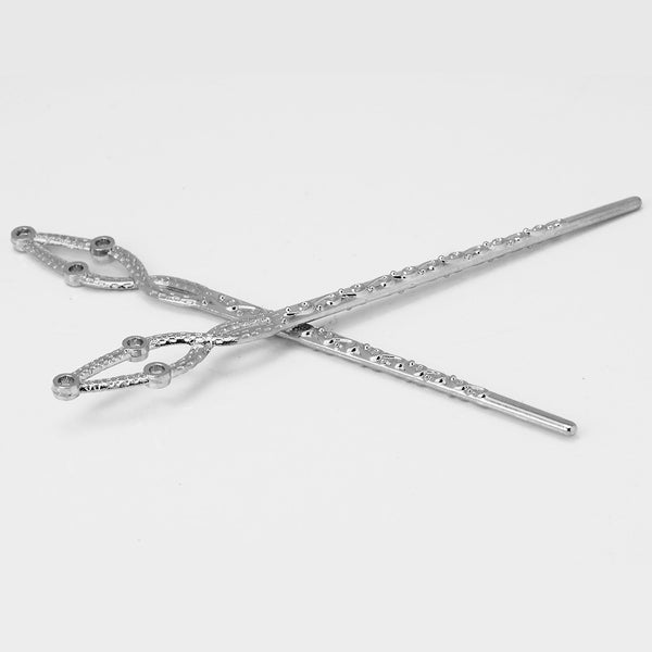 10PC nickel color metal hair stick pins filigree stamping hole diy hair pin jewelry accessory 130x32mm