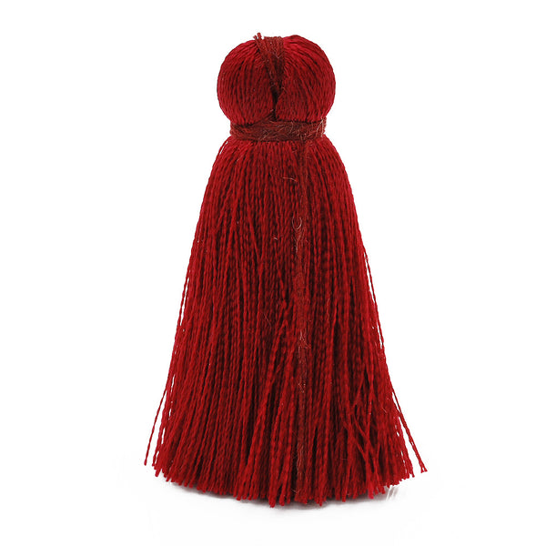 4cm Silky Tassels,Wine Red Handmade Long Jewelry Tassels,Fashion Mala Necklace Tassels, 20pcs/lot