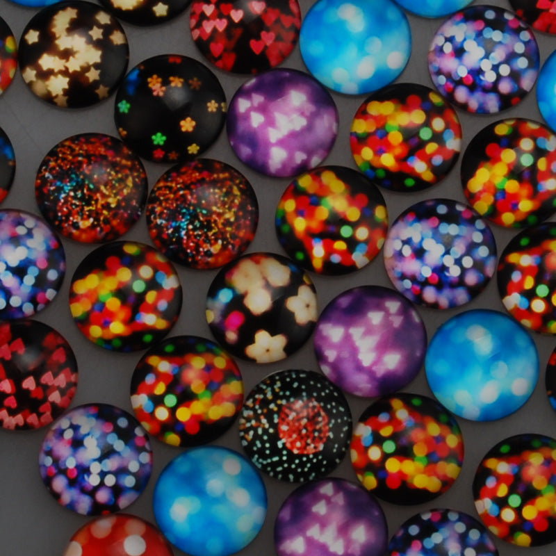 18mm Round pattern glass cabochons,colorful glass cabochon,flat back,thickness 5mm,50 pieces/lot