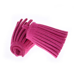 3CM Fiber Tassel Artificial Leather Tassel Fringe Tassels cute fat tassel DIY jewelry Accessories Pendent Charms Findings rose red 10pcs