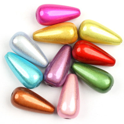 Top Quality 8*15mm Teardrop Miracle Beads,Mix colors,Sold per pkg of about 1000 Pcs