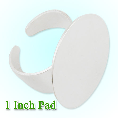 25MM/1 Inch Silver Plated Adjustable Ring Blanks Base With Pad,fit 25mm glass cabochon,Sold 20PCS Per Package