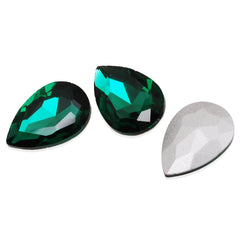 30*20mm Green Cushion Cut Foiled Crystal Teardrop Fancy Stone,4327,Crystal Faceted Stone,10pcs/lot