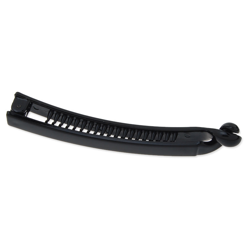100mm Blank Black Shiny Plastic Hair Barrette(Claw) with secure extra Teeth,8mm width,20 Pieces/lot