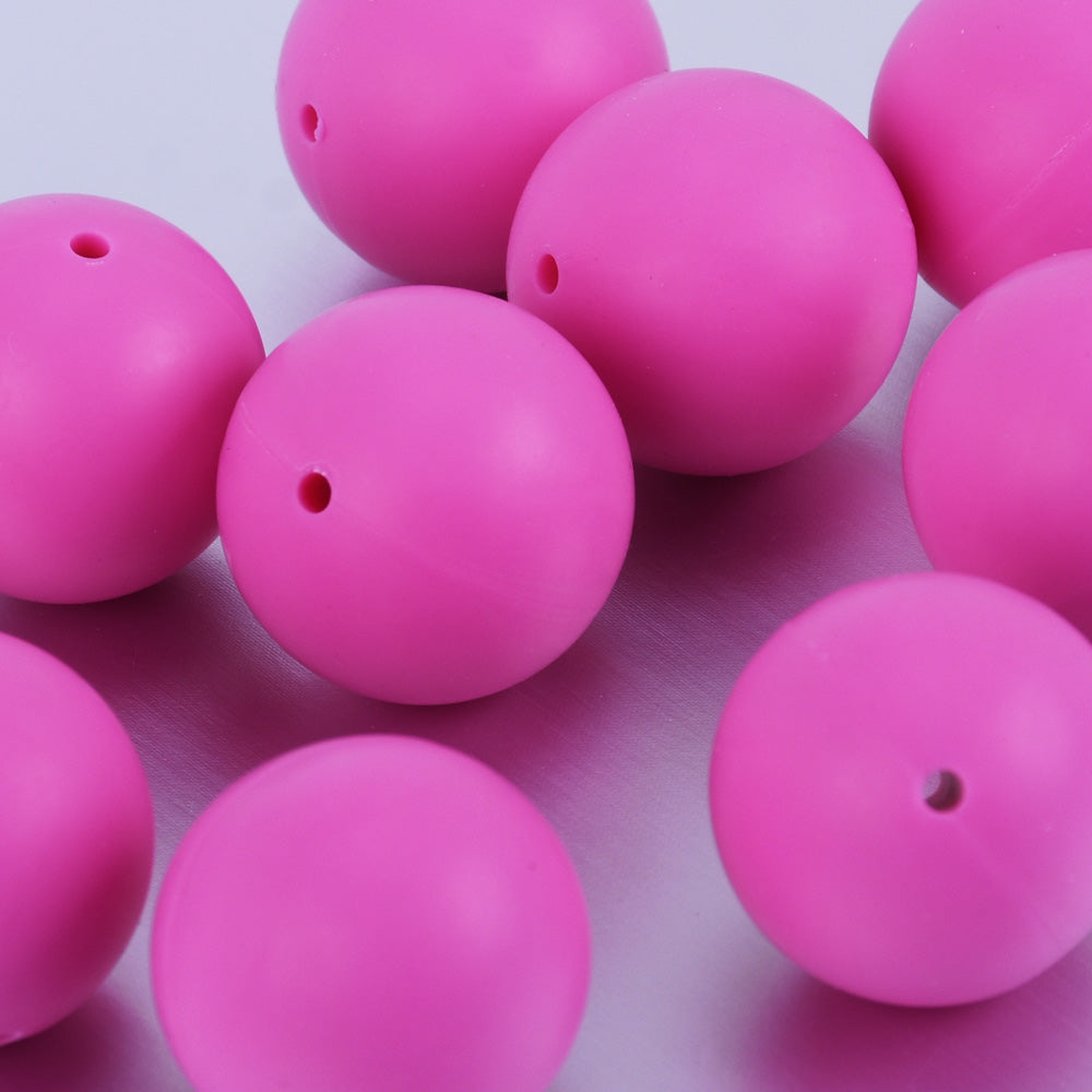20mm Round Silicone Beads for Jewellery bpa free beads Food grade silicone sensory beads Safe Supplies Rose red 10pcs