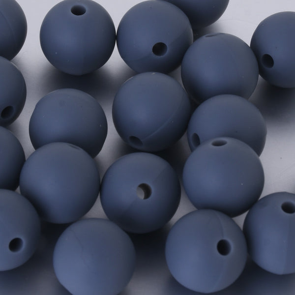 12mm Round Bulk Silicone Teething Beads Bulk Silicone Beads Wholesale DIY Silicone Bead Supplies gray 20pcs