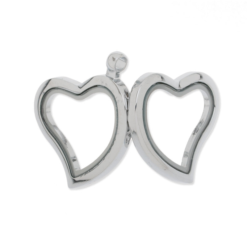 26x29mm Heart Floating Lockets,nickel finished,inner size 16x21mm,glass locket,memory Locket