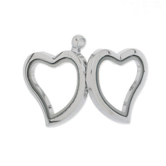26x29mm Heart Floating Lockets,nickel finished,inner size 16x21mm,glass locket,memory Locket