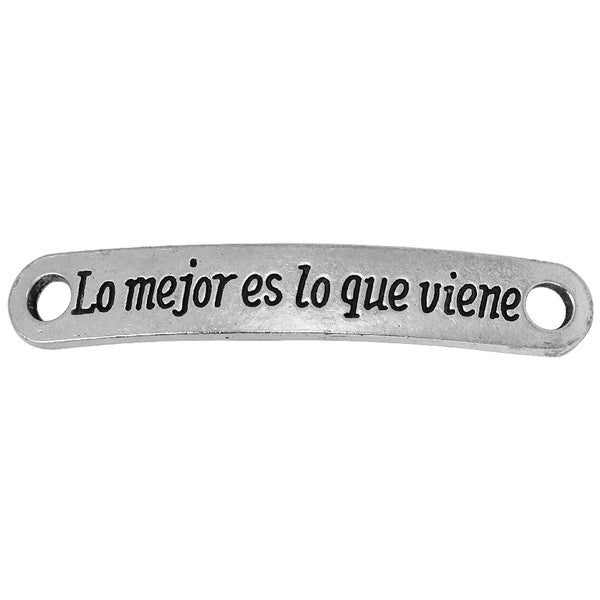 20 Curved Sideways spanish connector bracelet connector bracelet tag,te quiero abvela bracelet connector link 44x7mm