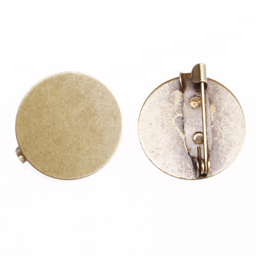 20mm Antique Bronze Plated Copper Flat Brooch base,with 20mm Round flat base,sold 50pcs per pkg