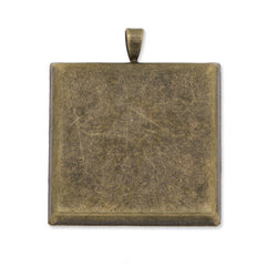25mm Square Brass Pendant tray,Antique Bronze Plated,20pcs/lot