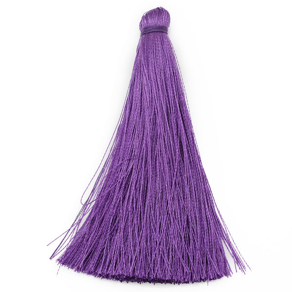 8cm Silky Tassels,Korea Handmade Long Jewelry Tassels,Purple Fashion Mala Necklace Tassels, 20pcs/lot