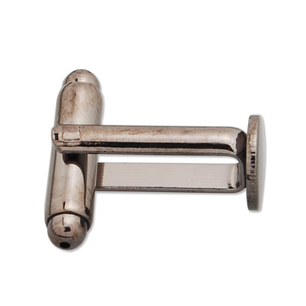8MM Gun Metal Black Plated Flat Cufflink Blanks with a 8mm Glue Pad,sold 20pcs per lot
