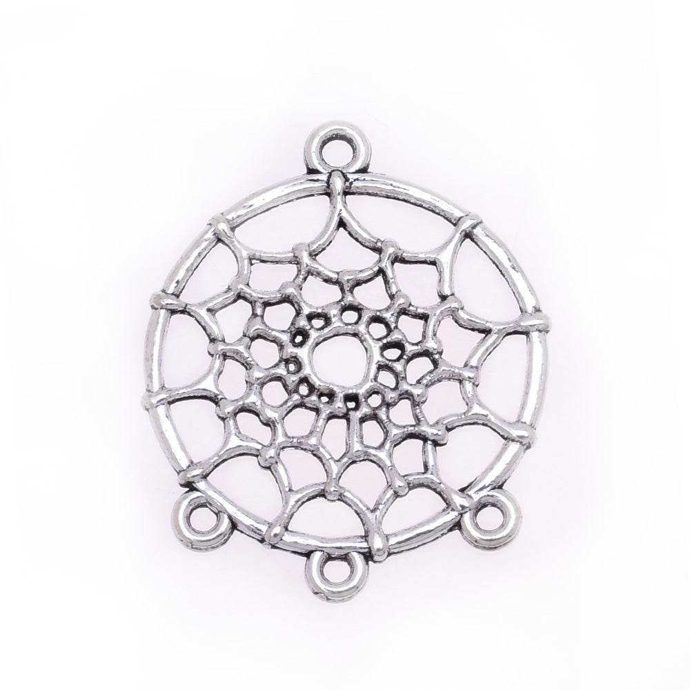 Dream catcher pendant Native American Charm home Ornament Charm Jewelry Making Supplies 34*28mm antique silver 20pcs