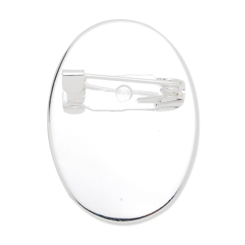 Brooch With 18x25MM Oval Bezel,Silver plated,brass filled,20pcs/lot