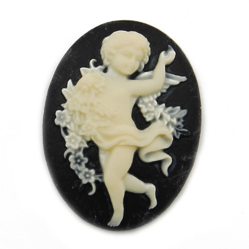 30*40MM Black Oval Cameo Cabochons,Sold 30 pcs per lot