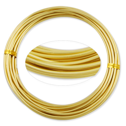 2.0MM Anodized Aluminum Wire, Light yellow Coated, round,5M/coil,Sold Per 10 coils