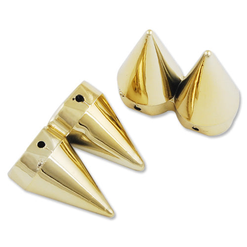 28.5*23.5*14.5 MM UV Coated Double Spikes,Gold,Hole Sizes:1.7mm,Sold 100PCS Per Package