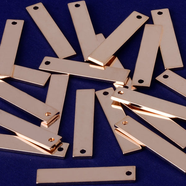 About 15.4*4*0.9MM tibetara® Brass Metal Stamping Blanks Charms bar pendant Easy use stamp for personalization plated kc gold 20pcs