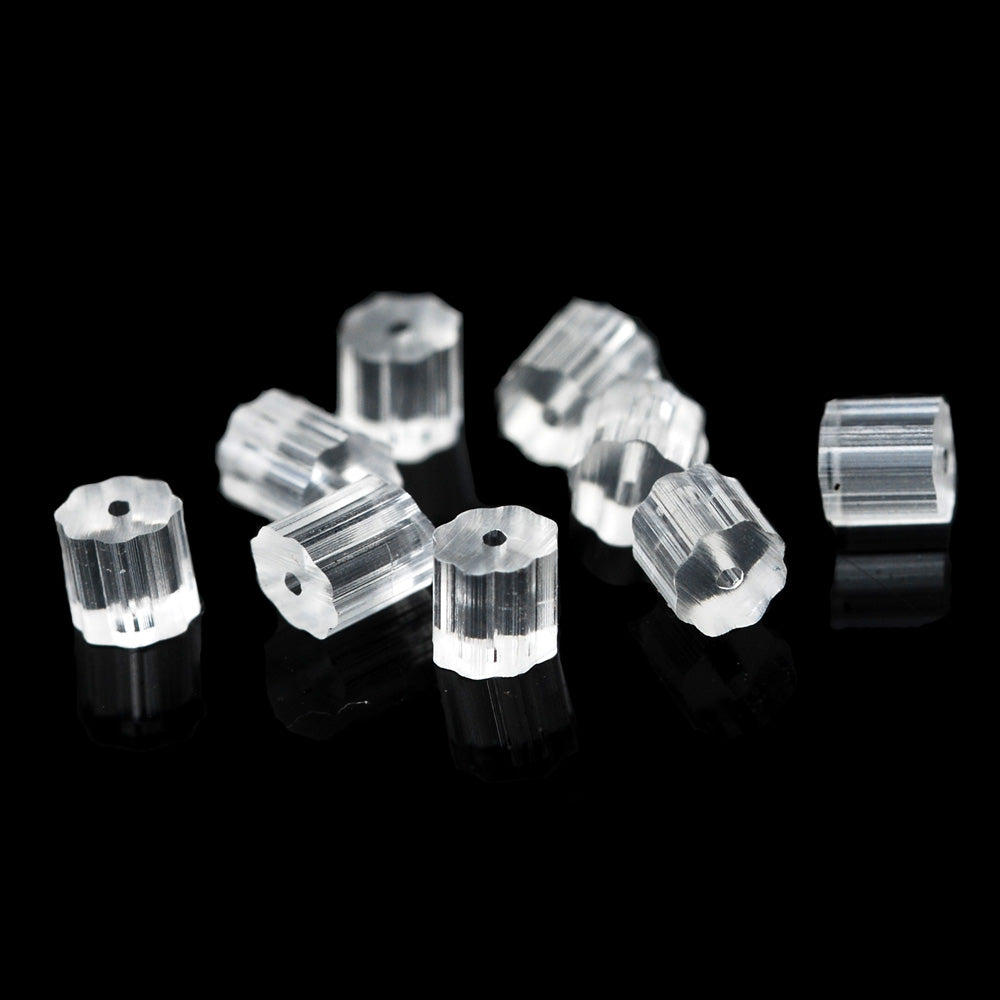 Wholesales 100  Flower shape clear rubber earrings back stopper earnuts stud  ear nuts 3x3x0.8mm